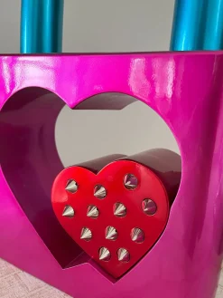 Statues & Sculptures Table Top|Contemporary-Passion Padlock 38cm Pink Resin Indoor Sculpture