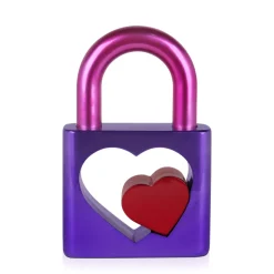 Statues & Sculptures Table Top|Contemporary-Passion Padlock 38cm Purple Resin Indoor Sculpture