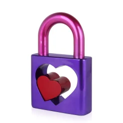 Statues & Sculptures Table Top|Contemporary-Passion Padlock 38cm Purple Resin Indoor Sculpture