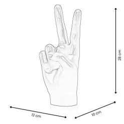 Statues & Sculptures Table Top|Contemporary-Peace Hand 28cm Anthracite Resin Indoor Sculpture