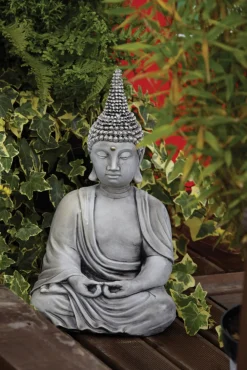 Statues & Sculptures Buddha-Pearl Hat Thai Stone Buddha Garden Ornament