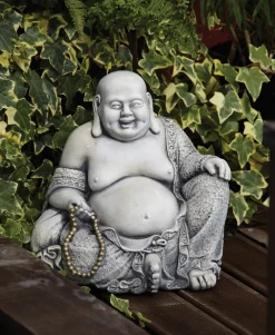 Statues & Sculptures Buddha-Pearl Stone Buddha Garden Ornament