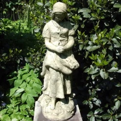 Statues & Sculptures Children-Peasant Girl 71cm Stone Garden Statue