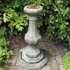 Statues & Sculptures Garden Sundials-Pedestal Aged Brass Stone Garden Sundial