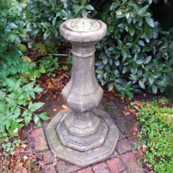 Statues & Sculptures Garden Sundials-Pedestal Brass Stone Garden Sundial