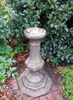 Statues & Sculptures Garden Sundials-Pedestal Brass Stone Garden Sundial