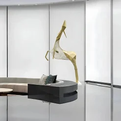 Statues & Sculptures Giant|Floor Standing-Phantom Deer 200cm Gold Metal Garden Sculpture