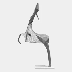 Statues & Sculptures Giant|Floor Standing-Phantom Deer 250cm Silver Metal Garden Sculpture