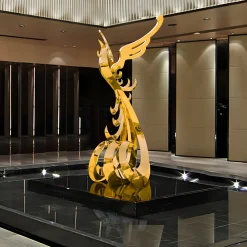 Statues & Sculptures Contemporary|Contemporary-Phoenix Rising 212cm Gold Metal Garden Sculpture