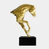 Statues & Sculptures Table Top|Floor Standing-Pixel Horse 75cm Gold Metal Indoor Sculpture