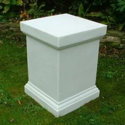 Statues & Sculptures Plinths & Pedestals-Plain 52cm Marble Resin Garden Pedestal