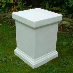 Statues & Sculptures Plinths & Pedestals-Plain 52cm Marble Resin Garden Pedestal