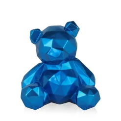 Statues & Sculptures Table Top|Low Poly-Polygon Bear 30cm Blue Resin Indoor Sculpture
