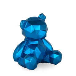Statues & Sculptures Table Top|Low Poly-Polygon Bear 30cm Blue Resin Indoor Sculpture