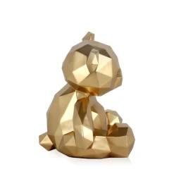 Statues & Sculptures Table Top|Low Poly-Polygon Bear 30cm Gold Resin Indoor Sculpture