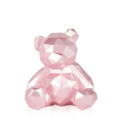 Statues & Sculptures Table Top|Low Poly-Polygon Bear 20cm Pink Resin Indoor Sculpture