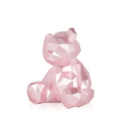 Statues & Sculptures Table Top|Low Poly-Polygon Bear 20cm Pink Resin Indoor Sculpture