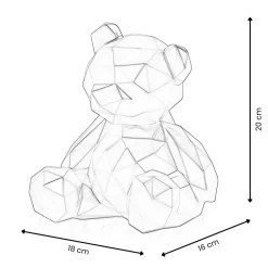 Statues & Sculptures Table Top|Low Poly-Polygon Bear 20cm Pink Resin Indoor Sculpture