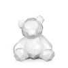 Statues & Sculptures Table Top|Low Poly-Polygon Bear 20cm White Resin Indoor Sculpture