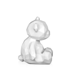 Statues & Sculptures Table Top|Low Poly-Polygon Bear 20cm White Resin Indoor Sculpture