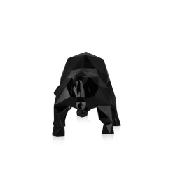 Statues & Sculptures Table Top|Low Poly-Polygon Bull 25cm Black Resin Indoor Sculpture