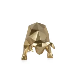 Statues & Sculptures Table Top|Low Poly-Polygon Bull 25cm Gold Resin Indoor Sculpture