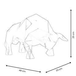 Statues & Sculptures Table Top|Low Poly-Polygon Bull 25cm Red Resin Indoor Sculpture
