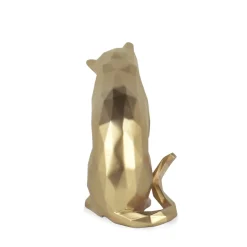 Statues & Sculptures Table Top|Low Poly-Polygon Cat 24cm Gold Resin Indoor Sculpture