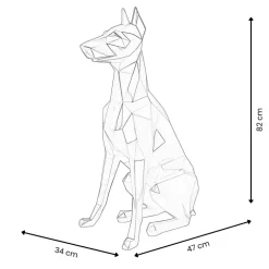 Statues & Sculptures Floor Standing|Low Poly-Polygon Doberman 82cm Gold Resin Indoor Sculpture