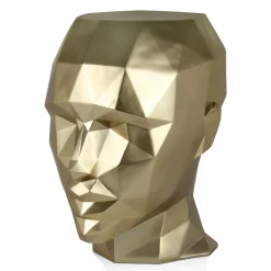 Statues & Sculptures Low Poly|Contemporary-Polygon Female Head 55cm Gold Side Table Sculpture