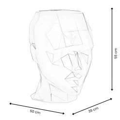 Statues & Sculptures Low Poly|Contemporary-Polygon Female Head 55cm Gold Side Table Sculpture