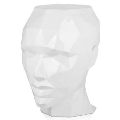 Statues & Sculptures Low Poly|Contemporary-Polygon Female Head 55cm White Side Table Sculpture