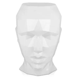Statues & Sculptures Low Poly|Contemporary-Polygon Female Head 55cm White Side Table Sculpture
