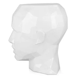 Statues & Sculptures Low Poly|Contemporary-Polygon Female Head 55cm White Side Table Sculpture