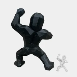 Statues & Sculptures Giant|Floor Standing-Polygon Gorilla 165cm Black Resin Indoor Sculpture