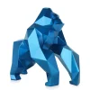 Statues & Sculptures Table Top|Low Poly-Polygon Gorilla 44cm Blue Resin Indoor Sculpture