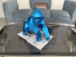 Statues & Sculptures Table Top|Low Poly-Polygon Gorilla 44cm Blue Resin Indoor Sculpture