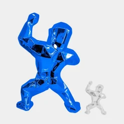Statues & Sculptures Floor Standing|Animals-Polygon Gorilla 135cm Blue Resin Indoor Sculpture