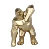 Statues & Sculptures Table Top|Low Poly-Polygon Gorilla 30cm Gold Resin Indoor Sculpture
