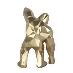 Statues & Sculptures Table Top|Low Poly-Polygon Gorilla 30cm Gold Resin Indoor Sculpture