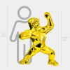 Statues & Sculptures Floor Standing|Animals-Polygon Gorilla 135cm Gold Resin Indoor Sculpture