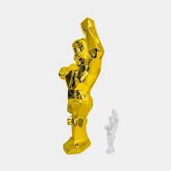 Statues & Sculptures Floor Standing|Animals-Polygon Gorilla 135cm Gold Resin Indoor Sculpture