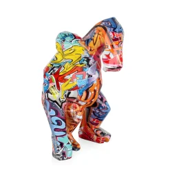Statues & Sculptures Table Top|Graffiti-Polygon Gorilla 30cm Graffiti Resin Indoor Sculpture