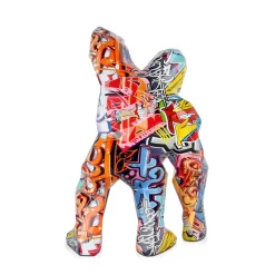 Statues & Sculptures Table Top|Graffiti-Polygon Gorilla 30cm Graffiti Resin Indoor Sculpture