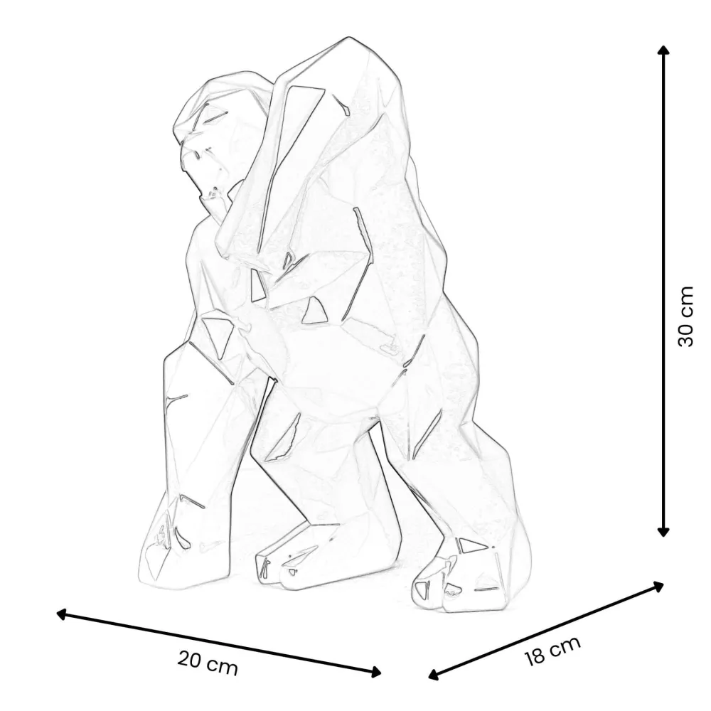 Statues & Sculptures Table Top|Graffiti-Polygon Gorilla 30cm Graffiti Resin Indoor Sculpture
