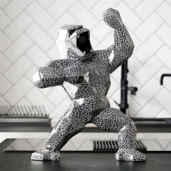 Statues & Sculptures Table Top|Floor Standing-Polygon Gorilla 50cm Lava Resin Indoor Sculpture