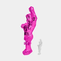 Statues & Sculptures Floor Standing|Animals-Polygon Gorilla 135cm Pink Resin Indoor Sculpture