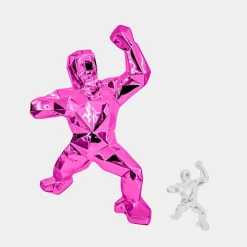 Statues & Sculptures Floor Standing|Animals-Polygon Gorilla 135cm Pink Resin Indoor Sculpture