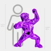 Statues & Sculptures Floor Standing|Animals-Polygon Gorilla 135cm Purple Resin Indoor Sculpture