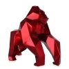 Statues & Sculptures Table Top|Low Poly-Polygon Gorilla 44cm Red Resin Indoor Sculpture